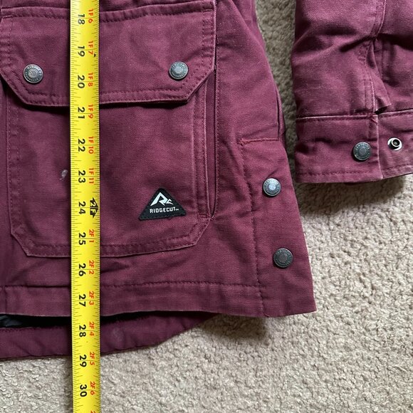 Ridgecut Jacket Womens Small Insulated Maroon Red Full Zip Mock Neck Field Coat - Picture 11 of 12